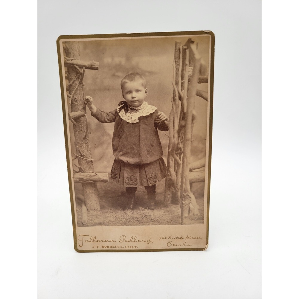 Antique Cabinet Card Studio Photograph Fallman Gallery Omaha Small Child